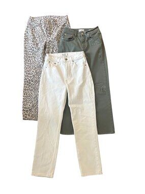 Denim Lot Size 26" Size 2 Leopard Cream Jeans Closed Denim Three Pair Name Brand